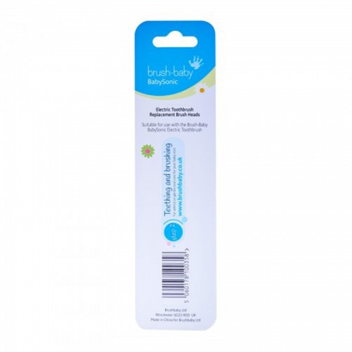 Brush-Baby Baby Sonic Replacement Brush Heads 0-18mths (2pcs)